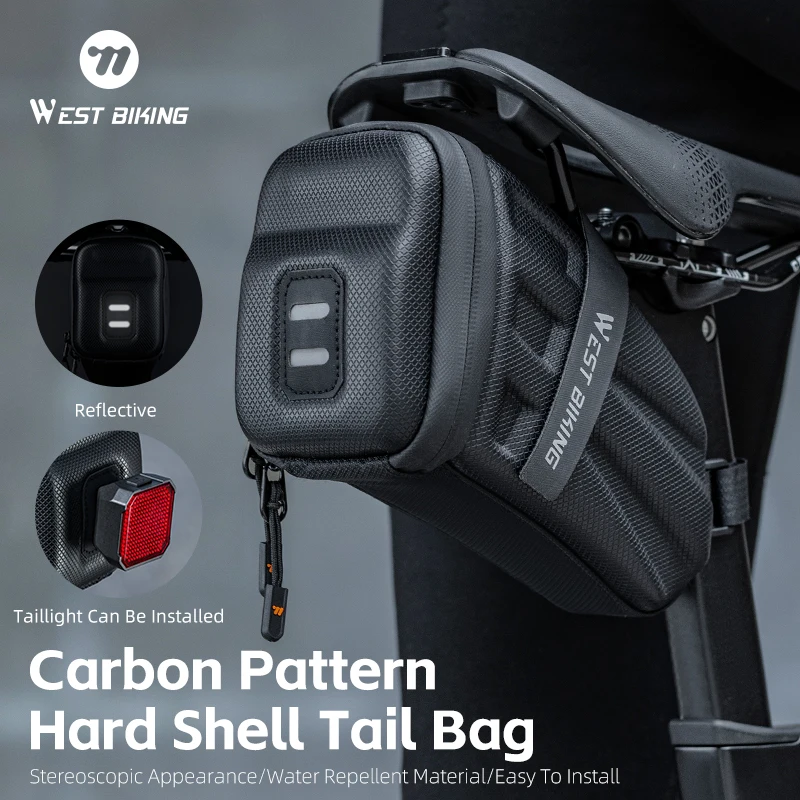 WEST BIKING Waterproof Practical Bicycle Saddle Bag Mountain Bike Rear Seat Storage Tool Pouch Bag Cycling MTB Accessories