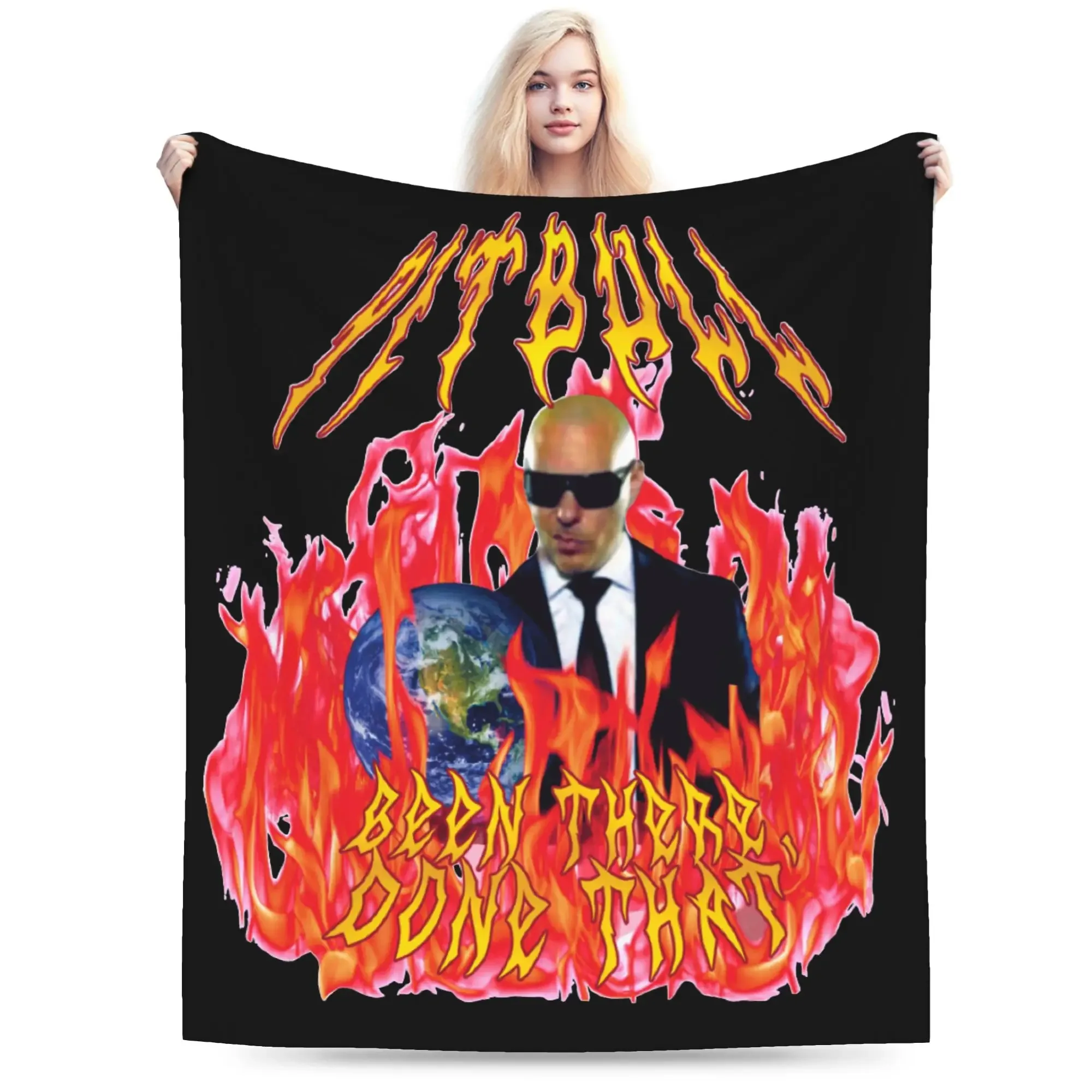 Mr Worldwide Pitbull Singer Blanket Velvet Decoration Dollar Live Laugh Love Thin Throw Blanket for Bedding Bedroom Bedspread