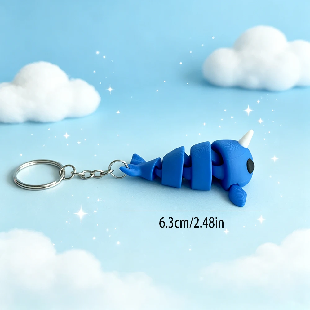 3d Printing Cute Unicorn Whale Keychain Fantasy Theme Design, Mobile Backpack Pendant, Mobile Phone, Car, Etc