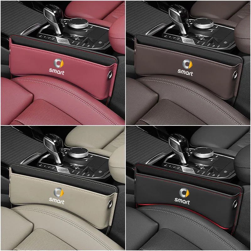 Car Seat Side Storage Pocket For Car Seat Gap Filler Organizer Leather Box for SMART Fortwo Forfour 453 451 450 Auto Accessories