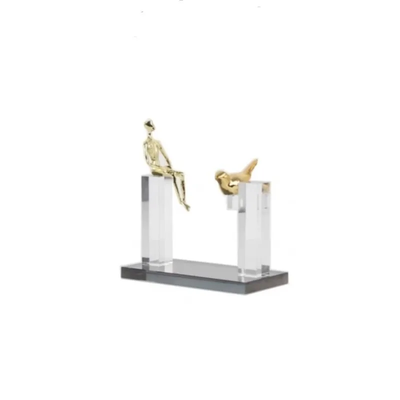 

Modern light luxury crystal figure ornaments, home desktop soft decoration accessories, model room exhibition hall TV