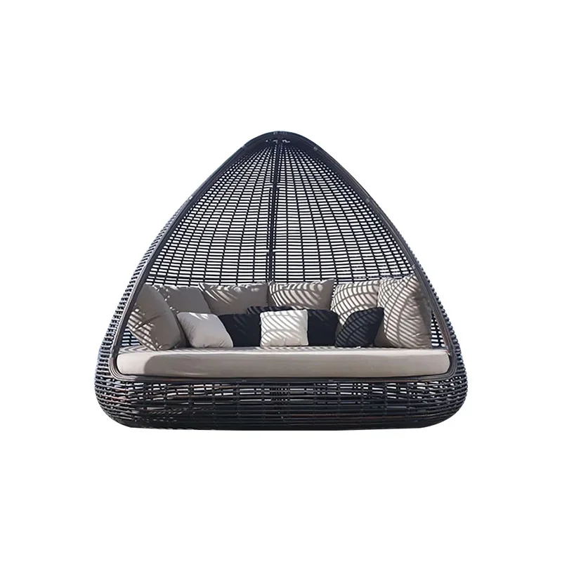 Outdoor rattan chairs, reclining scenic bed and breakfast furniture balcony courtyard swimming pool leisure hotel bar bed