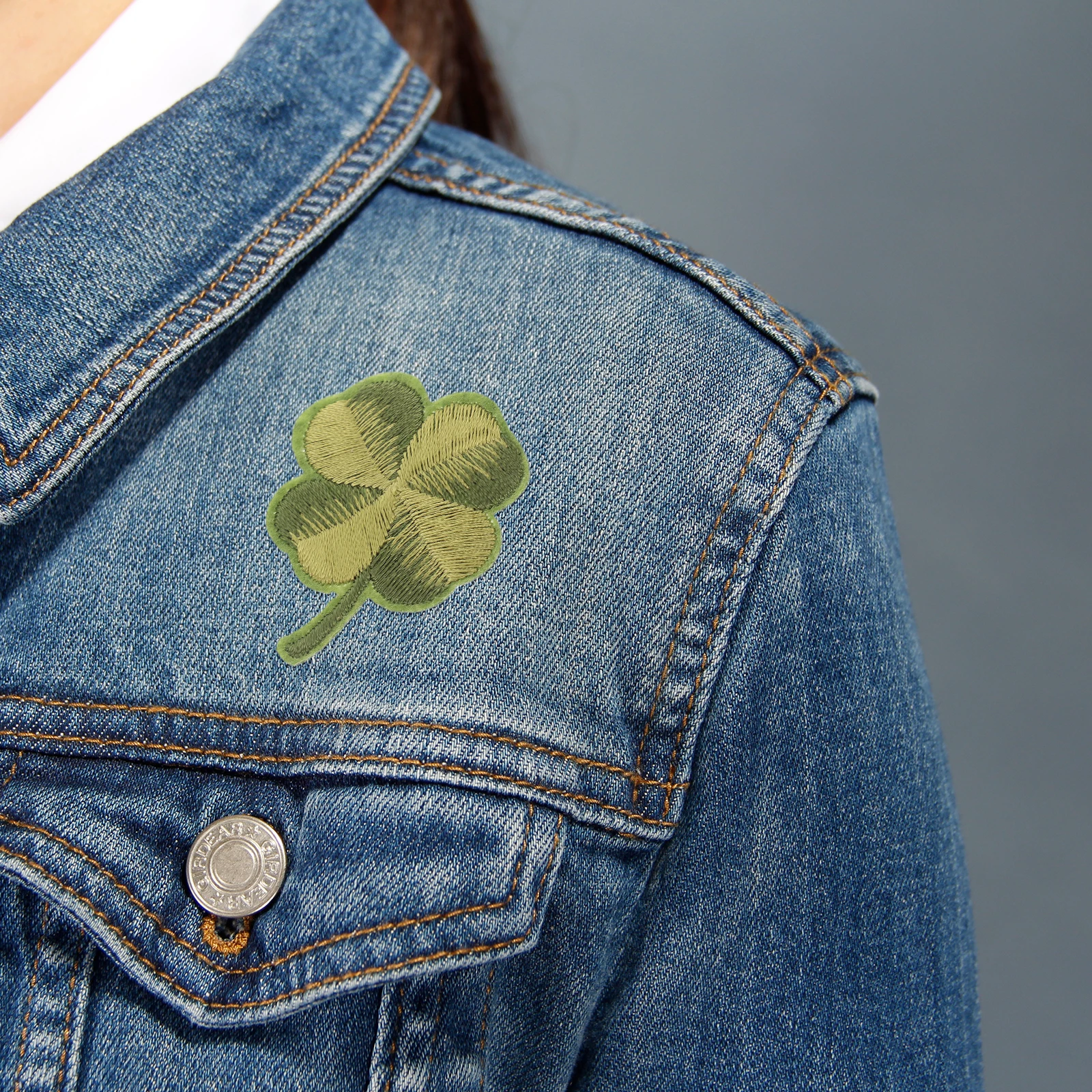 

10 Pcs Green Leaf Embroidery Patch Floral Shamrock Cute Patches Iron Embroidered Fabric Leaves Applique Adhesive