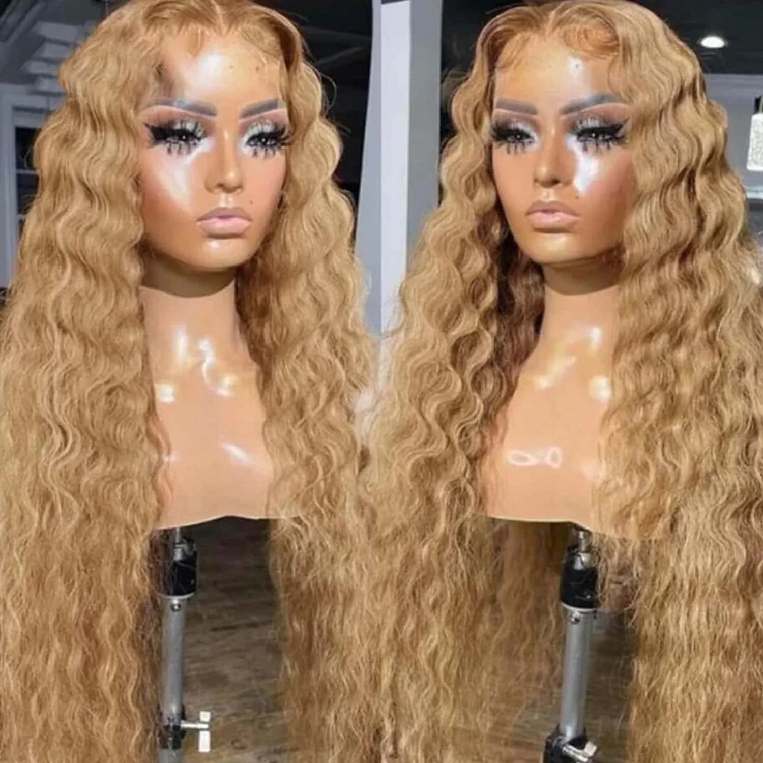 Honey Blonde Human Hair Wig Deep Wave 13x4 Lace Front Colored Wigs for Women Choice 13x6 HD Lace Front Curly Wigs Human Hair