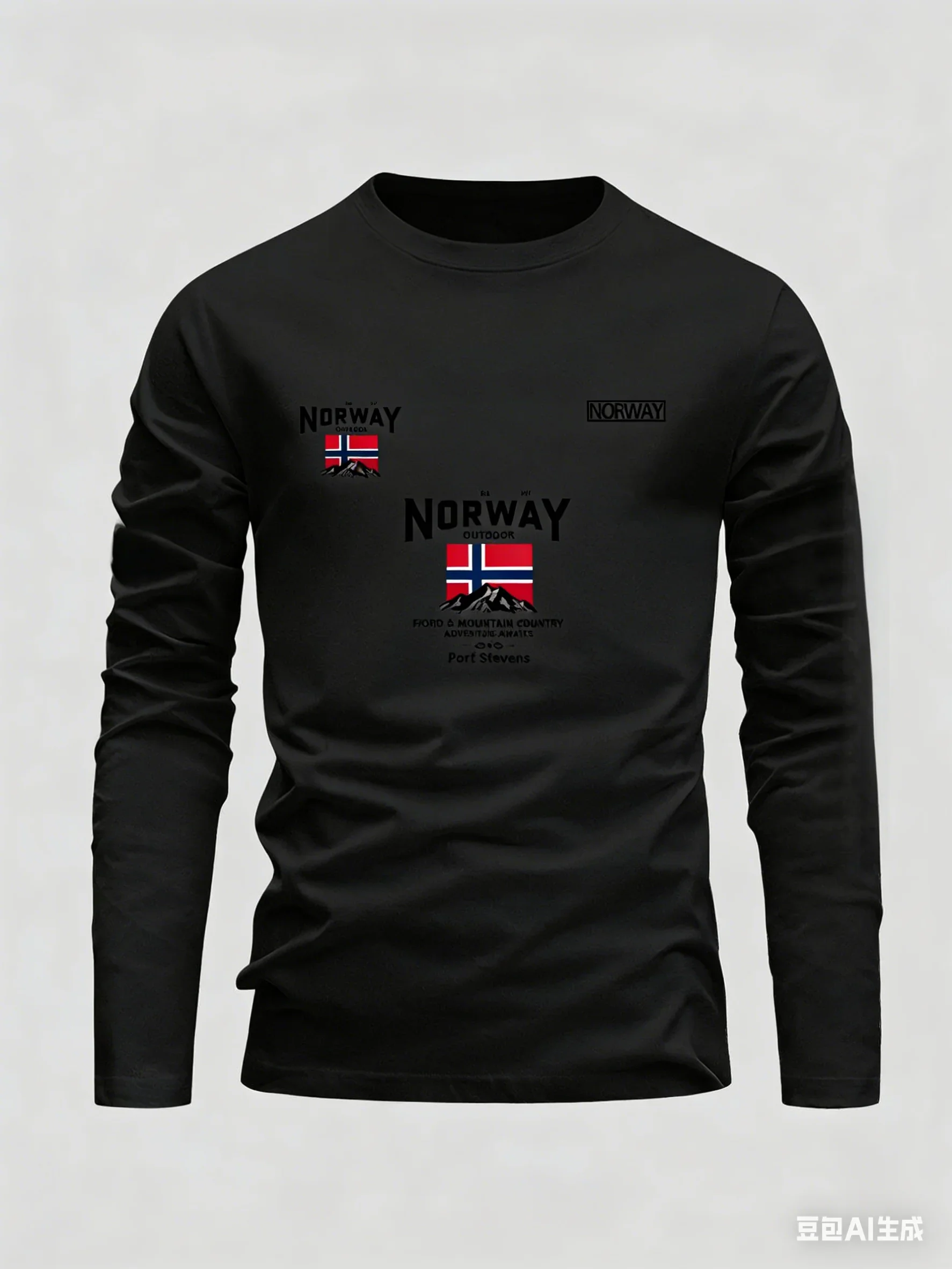 تي شيرت رجالي بأكمام طويلة بعلم نرويجي وفايكنغ - سفينة فايكنغ نورديك وروون الطوطم مطبوعة ملابس الشارع الشهير ملابس رجالية #6