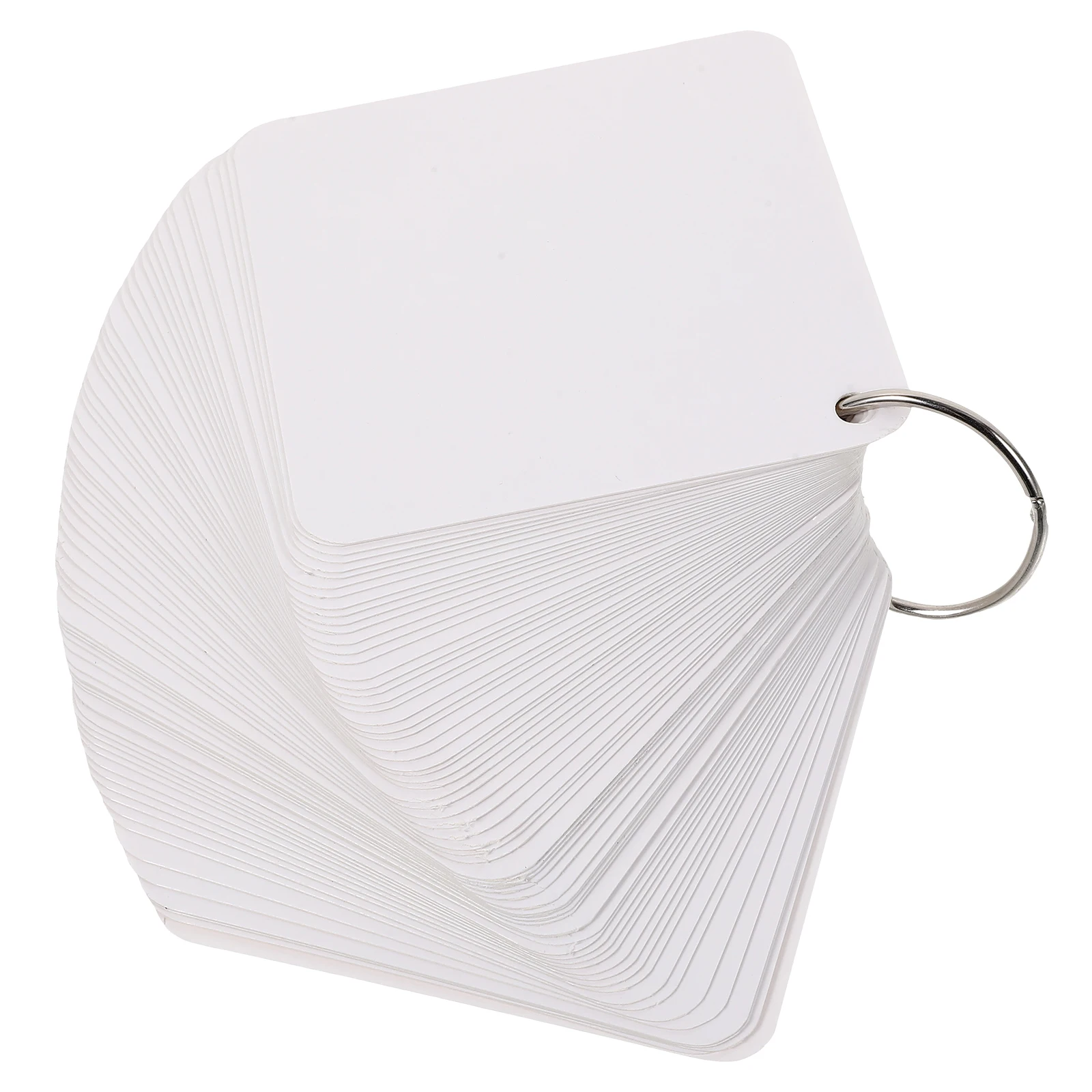 

200 Blank Flash Cards 8x8 Size 2 Metal Rings Pre Hole Punched Index Cards for Studying Writing Notes Games Puzzle