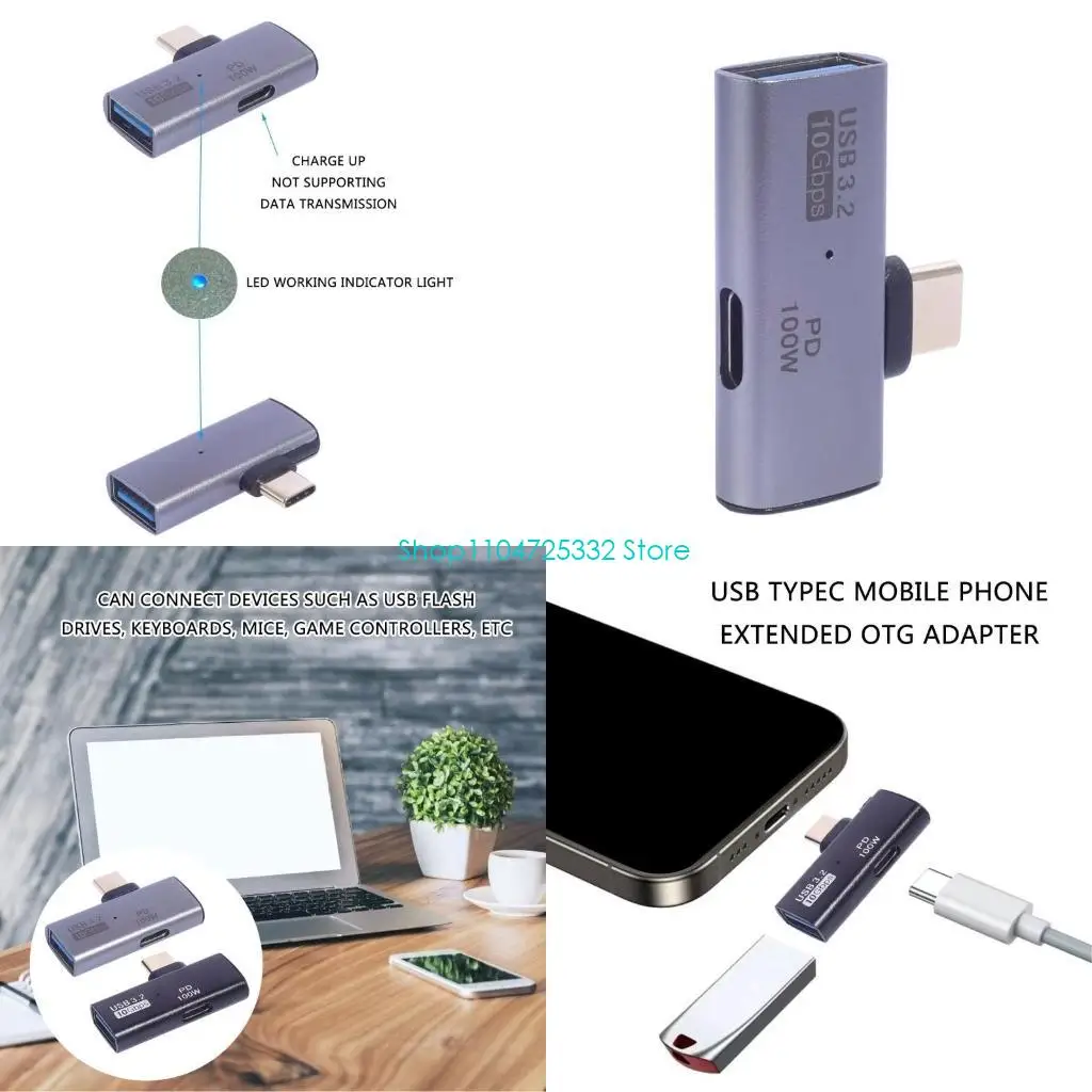 P5EA Small USB C OTG Center  Quick Charges & Rapid Data Sync Capabilities Multifunction USB C OTG Adapter for Smartphones