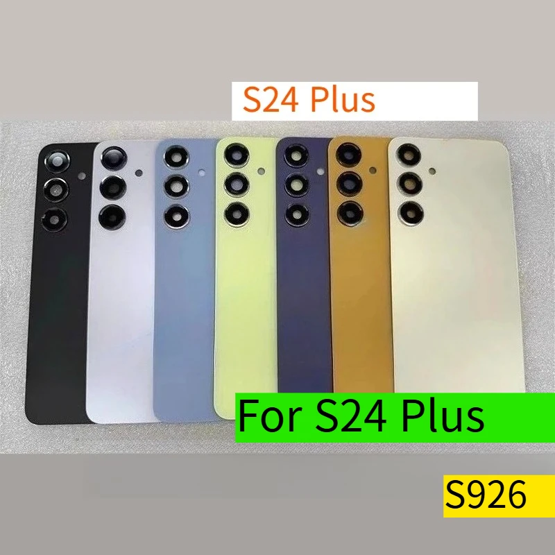 new For S24 Plus Battery cover for SM-926Glass Back Rear Door Cover Lid Housing Case Shell With Camera Lens Adhesive