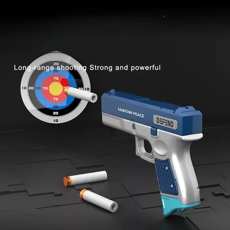 Crianças lançador de dardo macio brinquedo realista pistola manual espuma dardos arma crianças interativo brinquedo de tiro interno com 8 balas macias