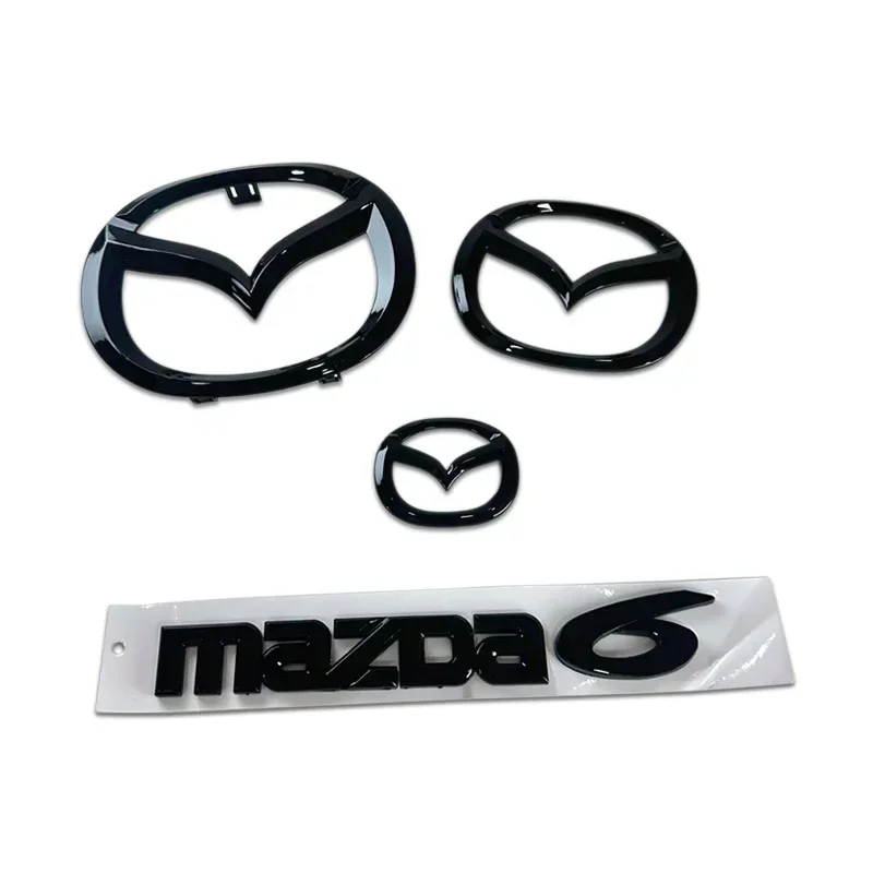 Plastic Car Front Trunk Emblem for Mazda 6 Mazda6 Steering Wheel Badge 3D Body Replaced Sticker Rear Tail Refitting Decoration