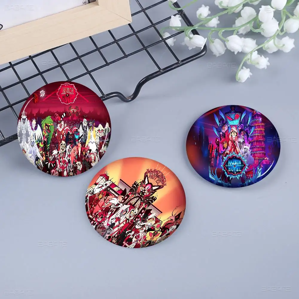 HazbinS H-Hotels أنيمي 58 مللي متر لطيف سلسلة دبابيس مضحك شارة مثيرة للاهتمام الكرتون الحيوانات دبابيس ظهره الملابس هدية الإكسسوار