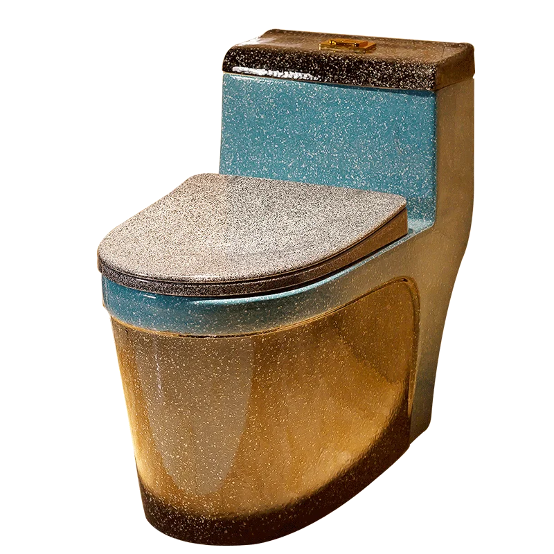 

Color toilet art toilet, siphon simple toilet, toilet, household flush toilet mute