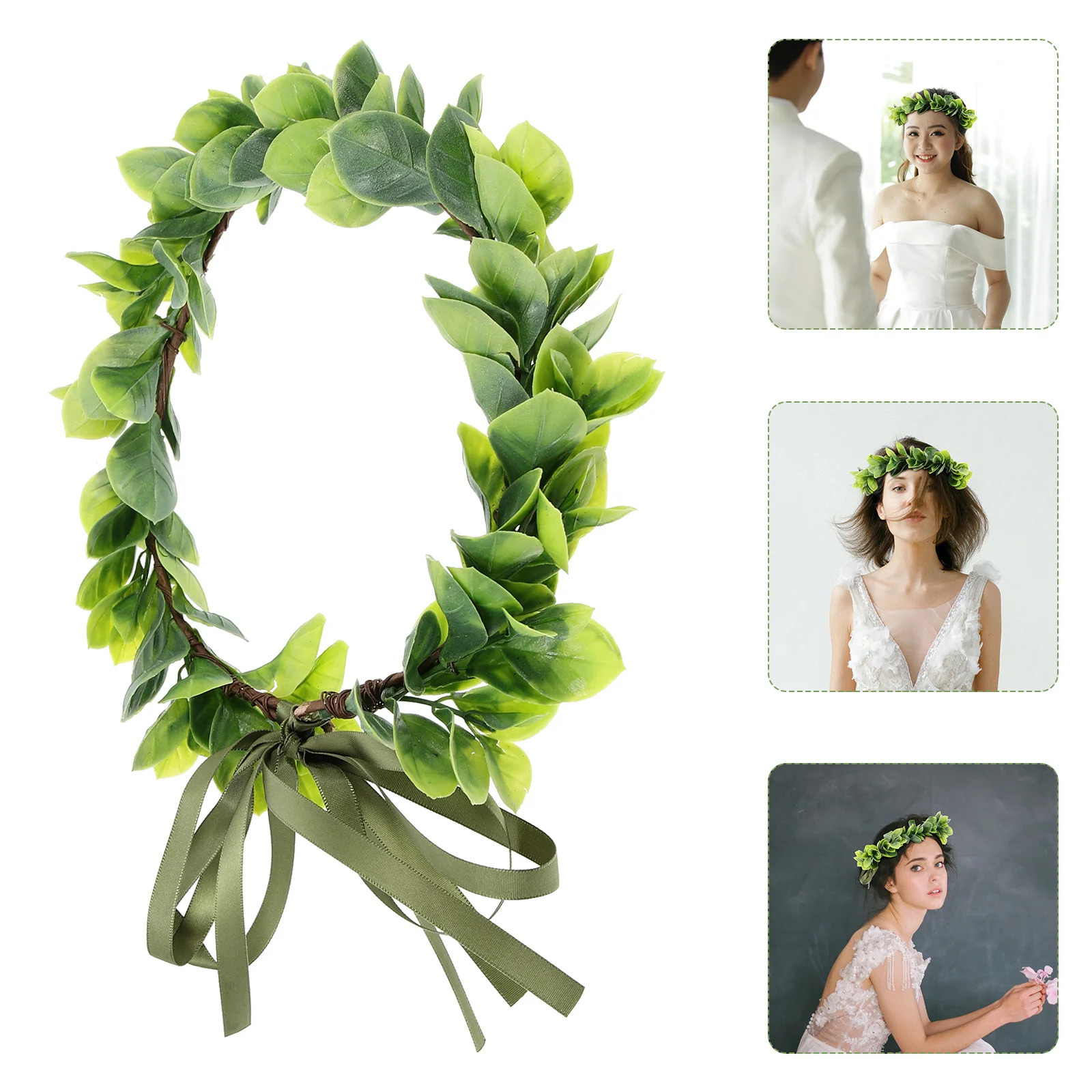 الأخضر الكرمة العروس جارلاند الزفاف عقال يترك العروس جارلاند الزفاف رباط شعر الزفاف عقال حفلة صور الدعامة #1