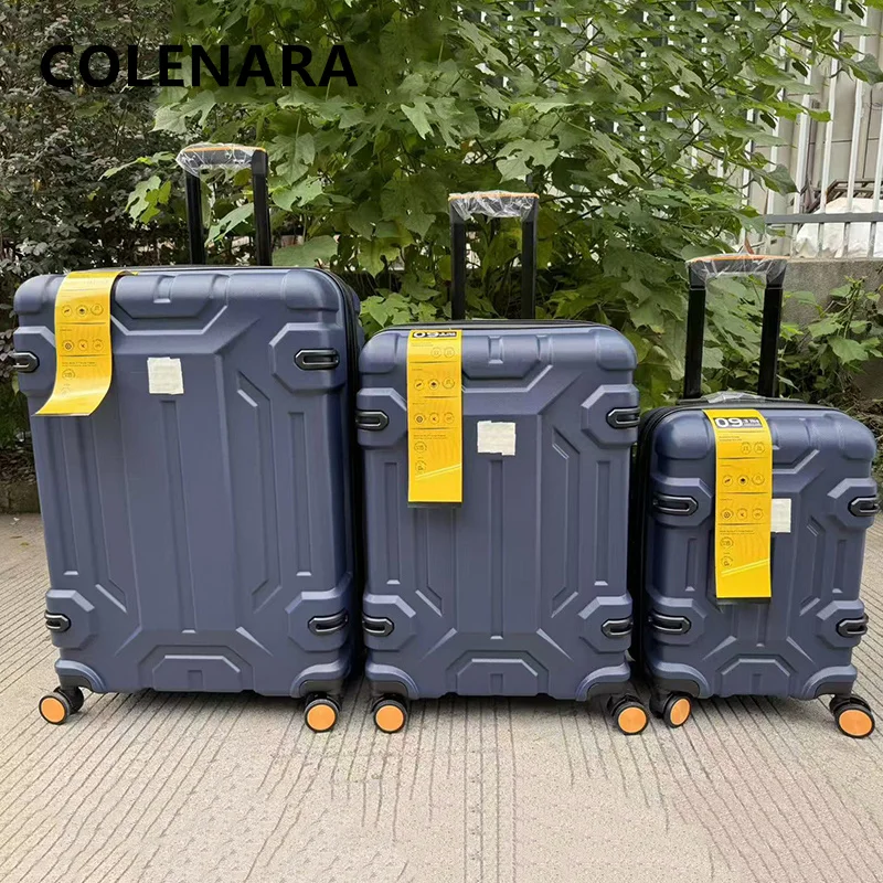 COLENARA Cabin Suitcase ABS + PC Boarding Box Large-capacity Trolley Case Three-piece Wheeled Travel Bag Rolling Luggage