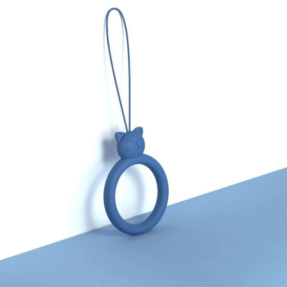 Cartoon Cat Mobile Phone Pendant Finger Ring Silicone Anti-lost Lanyard Silicone Pendant Ring Soft Short Phone Short Lanyard