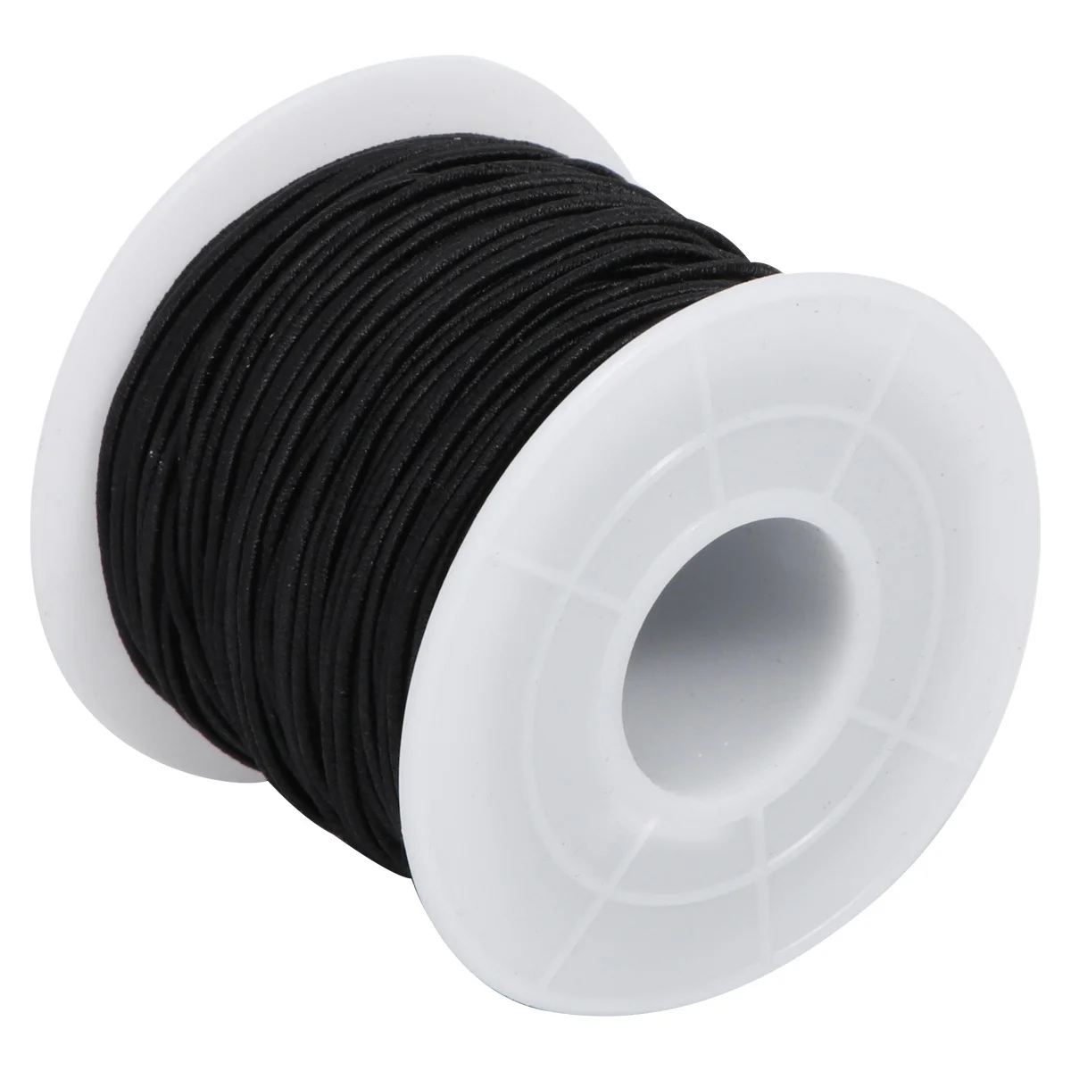 1 롤 50M 1.2mm 탄성 코드 원형 강력 유연 DIY 팔찌 목걸이 비딩 스트링 공예 보석 제작 재료 블랙