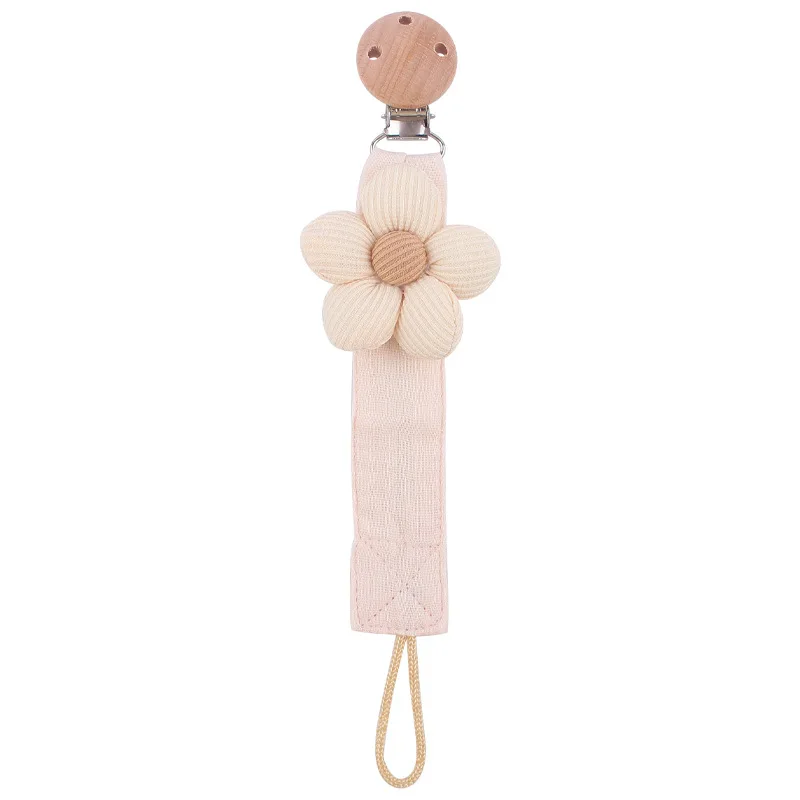 Babyaccessoires Pasgeboren producten Keten Fopspeenclip Jute Bloem Anti Drop Chain Fopspeen Bijtring Clip Siliconen Kinderen Cadeau