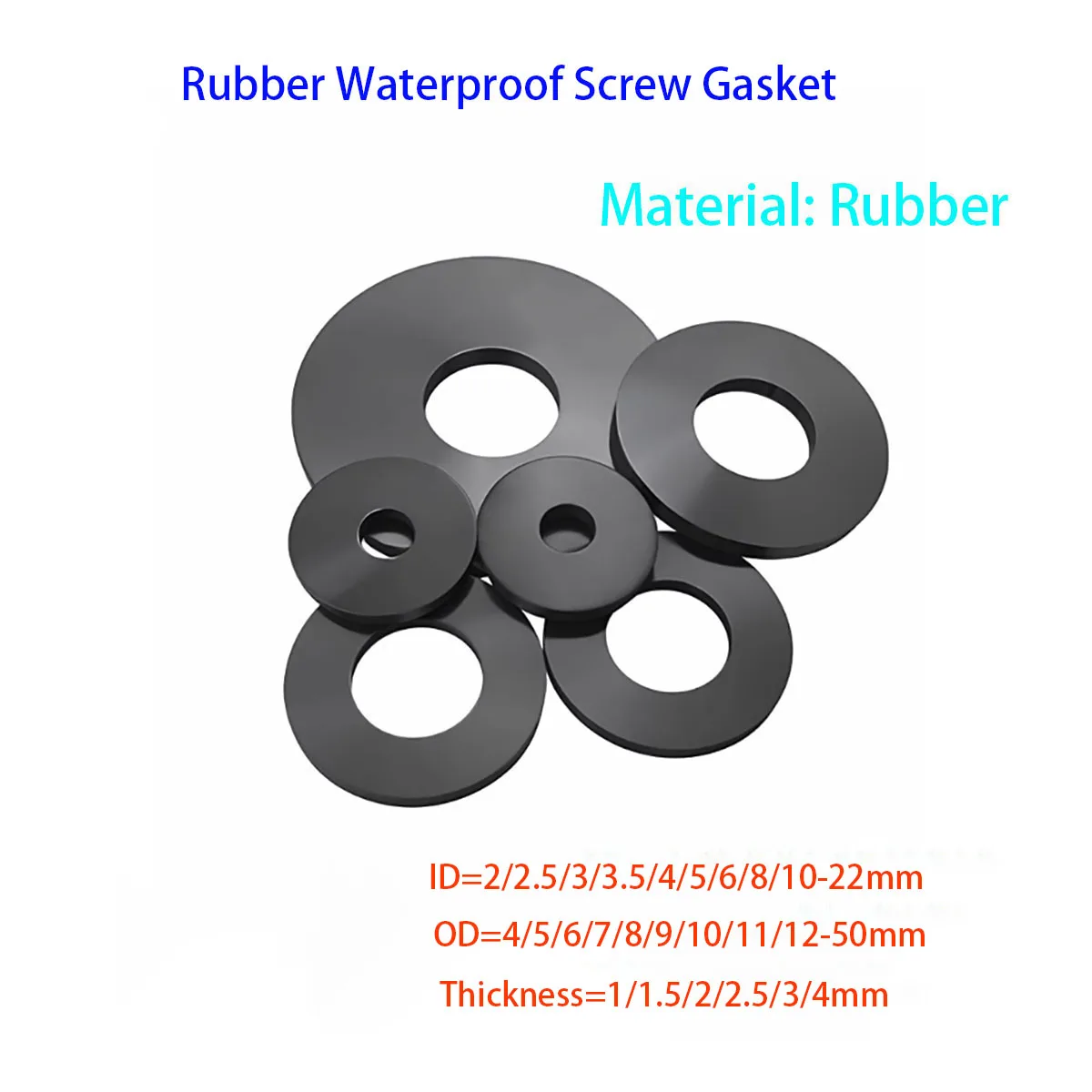 

Black Rubber Flat Gasket Anti Oil Seal Gasket Heat-insulating Rubber Seal Hose Plumbing Gasket