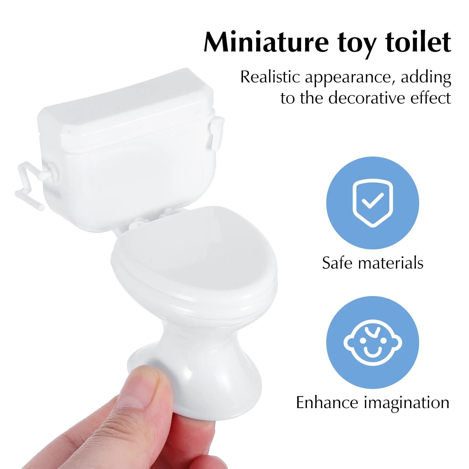 6 Pcs Miniature Toilet Furniture Bathroom Model Plaything Cake Realistic House Plastic Decorative