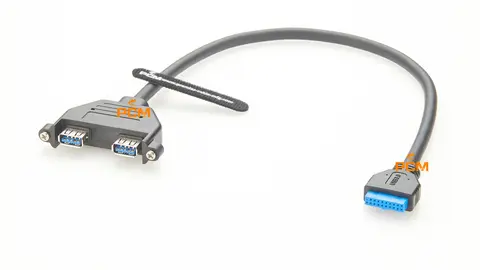 PCI Slot Plate Bracket Cord Wire Motherboard for PC 19pin to 2 ports USB 3.0 Front Panel Header Connector Cable Adapter