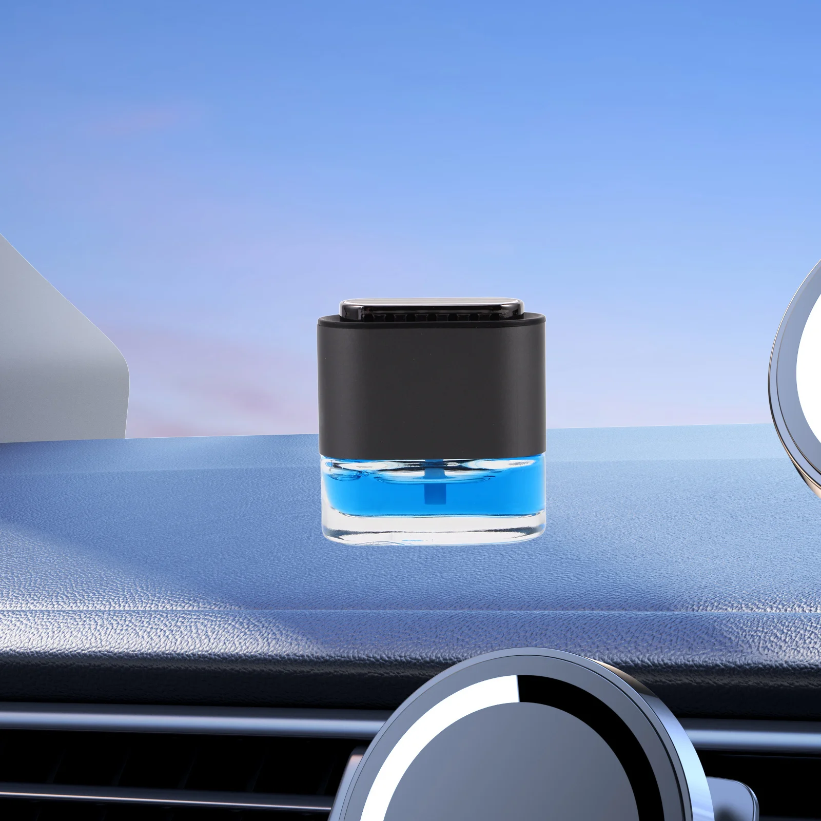 

Aluminum Alloy Car Air Freshener Black Ice USB Vent Clip Diffuser Essential Oil Scented Floral Fragrance Durable Compact Design