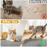 Cat Litter Mat Double Layer Pet Non Slip Big Pet Litter Box Filter MatWear Resistant Waterproof Anti-slip Cat Litter Mat 6