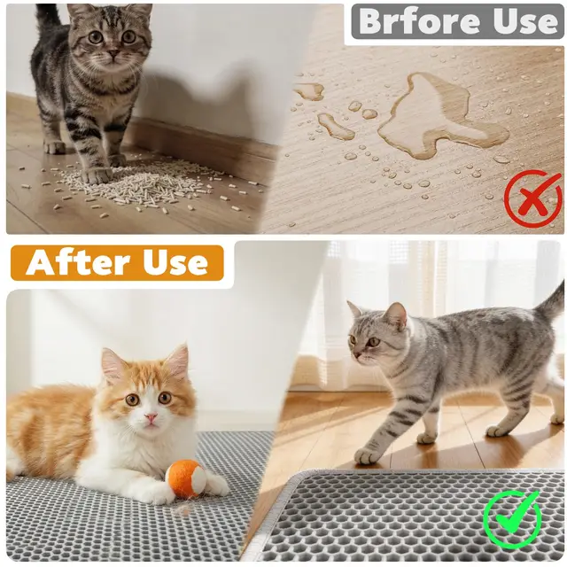 Cat Litter Mat Double Layer Pet Non Slip Big Pet Litter Box Filter MatWear Resistant Waterproof Anti-slip Cat Litter Mat 6 Cat Litter Mat Double Layer Pet Non Slip Big Pet Litter Box Filter MatWear Resistant Waterproof Anti-slip Cat Litter Mat 6
