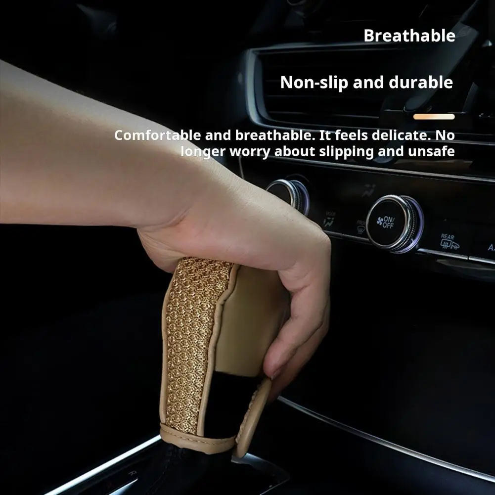 Car Gear Shifting Knob Cover Anti-Slip Automotive Shift Knob Protector Breathable Gear Handle Stick Cover for SUV Truck