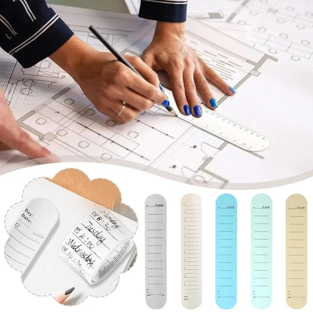 Flexible Bracelet Ruler Soft Silica Gel Memo Bracelet School Measuring Office Stationery Erasable Precision Supplies Tool E5H1