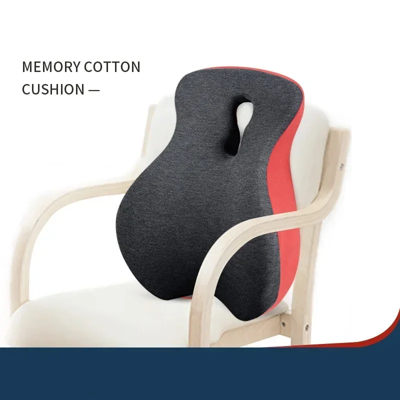 Chair Backrest Memory Foam Back Support Waist Cushion Ergonomic Hollow Soft Comfortable Care Spine Office Chair Backrest Pillow