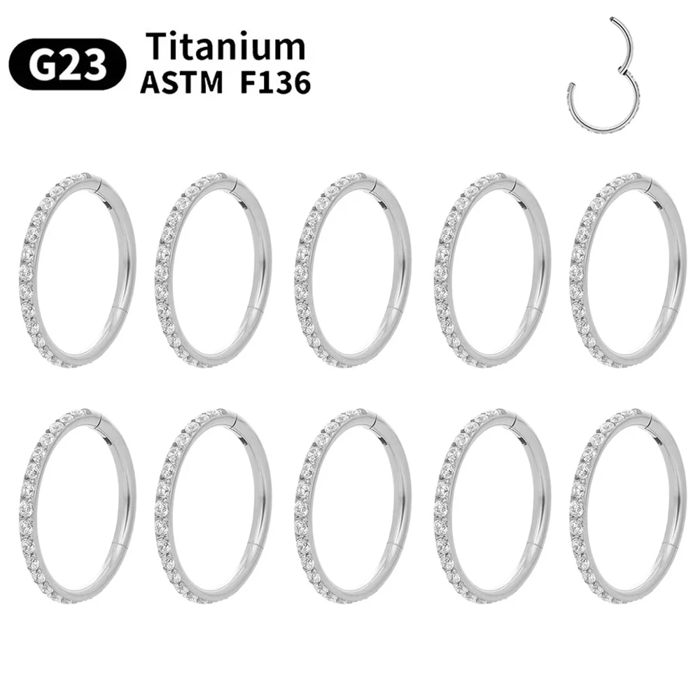 ihera 1/10PCS G23 Titan ASTM F136 Durchbohrt Set Hoop Nase Ring Ohrring Wome Schmuck Nasen Septum Knorpel scharnier Pitch Nase Ring Lippe 4
