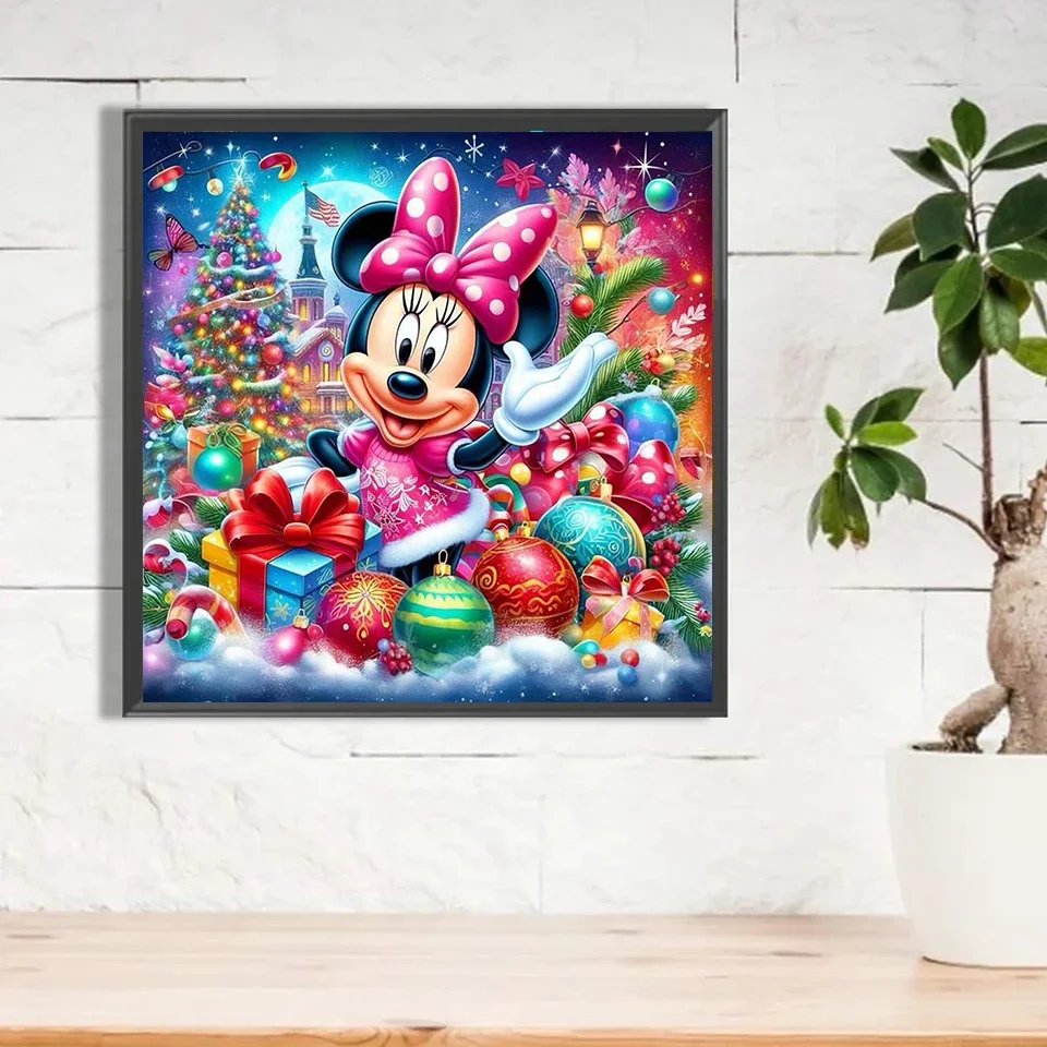 Torba na zamek błyskawiczny 5D DIY Disney diamentowy zestaw do malowania kreskówka dziewczyna naklejka diamentowy haft Minnie boże narodzenie sztuka