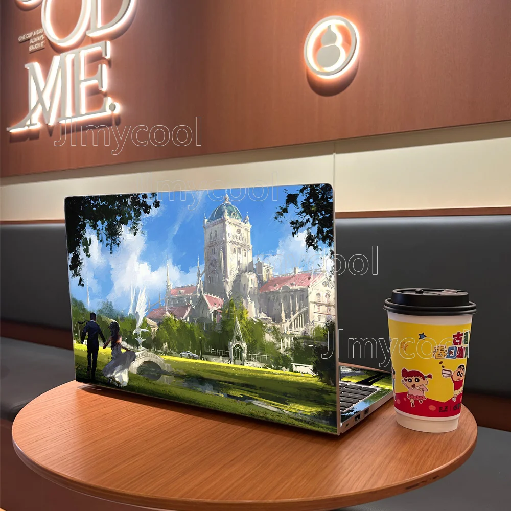 

2 шт. виниловые наклейки на ноутбук с изображением замка для свадебного торжества, самоклеящиеся, для HP, Lenovo, Apple, ASUS, легко устанавливаемые декоративные наклейки