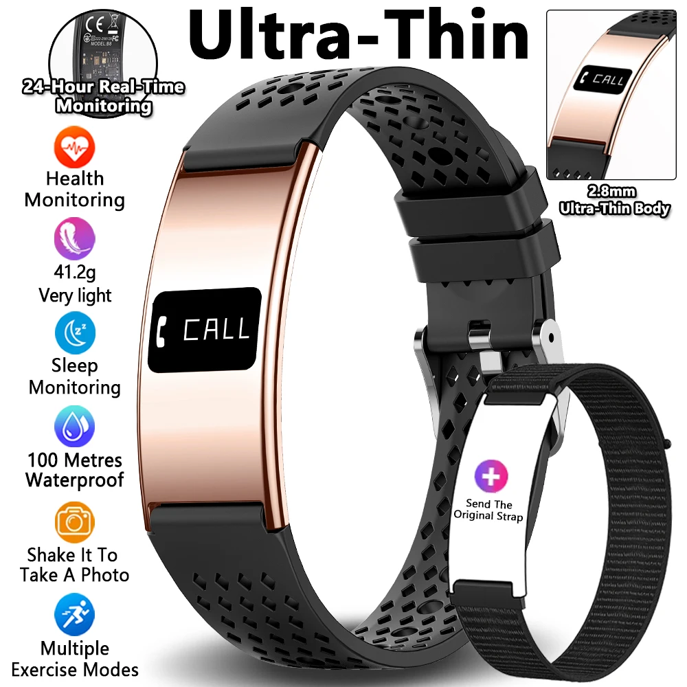 Mannen Vrouwen Slimme armband Hartslag Slaapmonitor Gezondheid Slimme band Waterdichte sport Fitness Tracker Smartwatch voor Android iOS