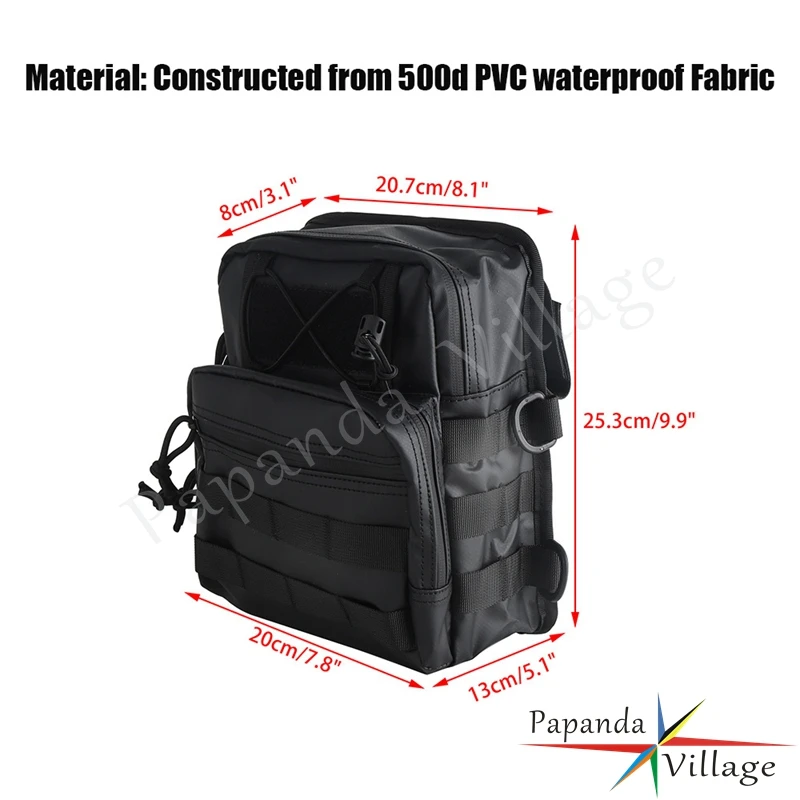 For Harley Sportster Softail Cafe Racer Suzuki M109R Universal Motorcycle Club Style Molle Traveller Bags Handlebar T-Bar Bag