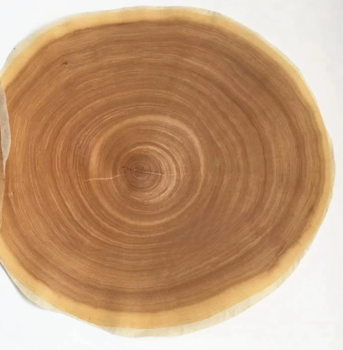 Natural Fraxinus Mandshurica Tree Ring Wood Veneer Home Decoration Thick:0.25mm