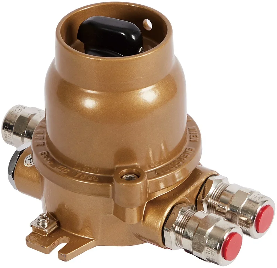 DCHH-B 220V 16A Brass IP56 Double Control Explosion-Proof Switch Lighting Accessories for Marine Supplies