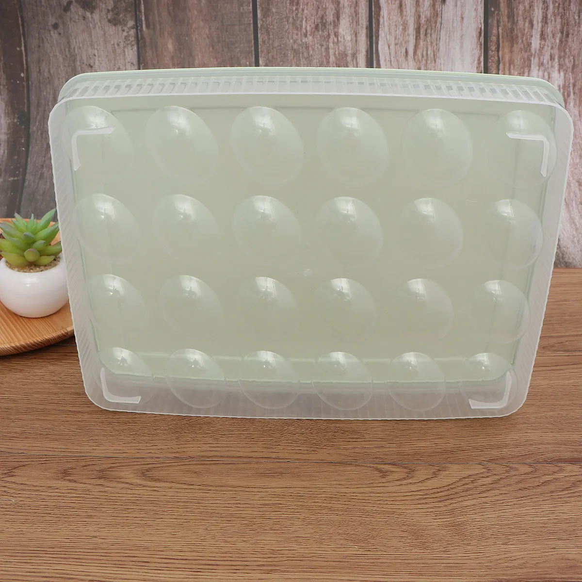 24-Pack Clear Plastic Egg Holder Container Storage Box Tray for Refrigerator Freshness Protection Shockproof Space Saving Egg