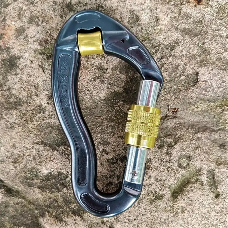 Mountaineering Caving Climbing Carabiner Anti-skid Rope Main Lock Fish Shape Carabiner Clip Locking Hook with Pulley Fine