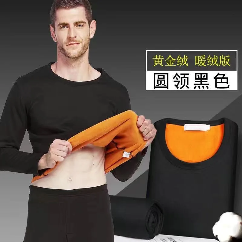 Men Thermal Underwear Set Winter Fleece Lined Warm Long Johns Thickened Autumn Clothes