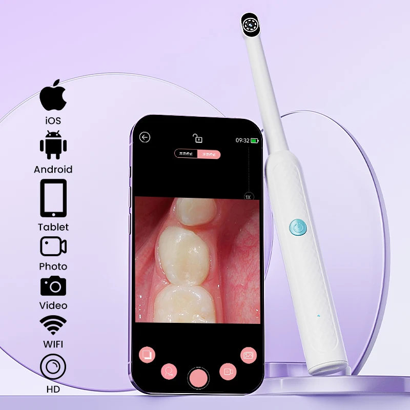 Handheld WIFI Oral Endoscope HD1080P Video Dental Camera with 8LEDs Digital Wireless Tooth Inspection Camera for Smart Phones