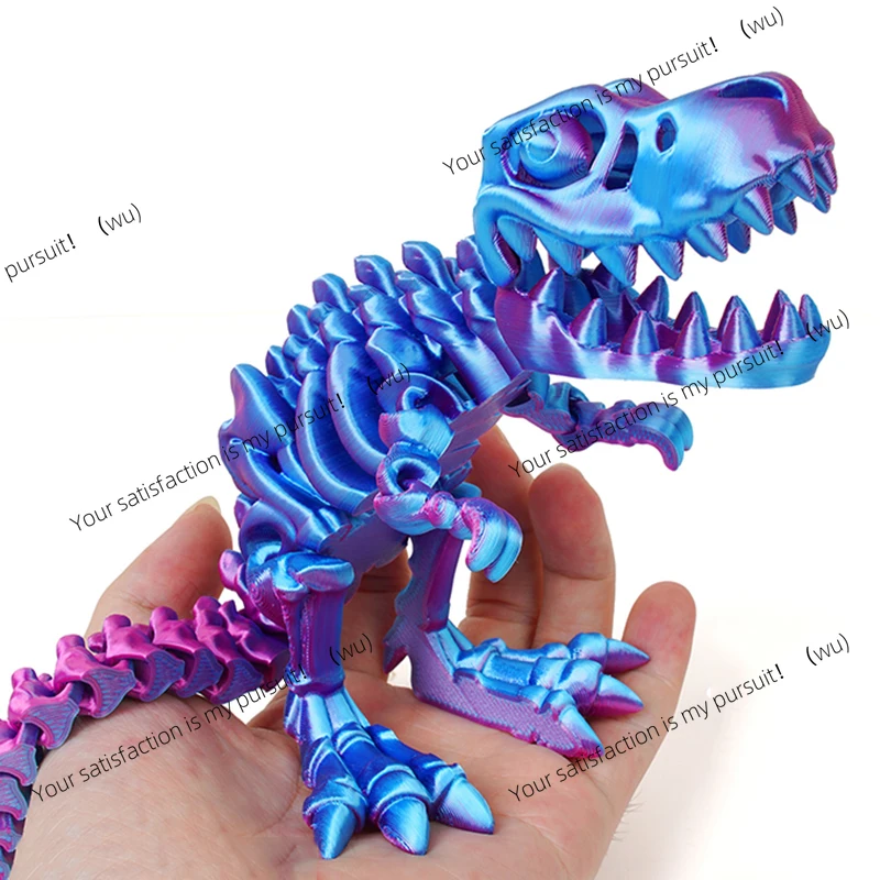 3D Printed Dragon Set Crafts Model Decoration Fidget Toy Rotatable Tyrannosaurus Rex Skeleton Dinosaur Gift for Kids Birthdays