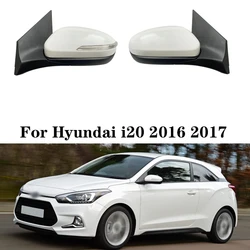 Conjunto de espejo retrovisor de coche para Hyundai I20 2016 2017, conjunto de espejo de ajuste de lente de calefacción de señal de giro plegable eléctrica automática