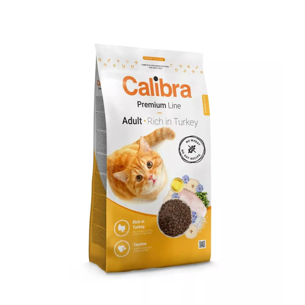 Calibra Cat Premium Line Adult Turkey 2kg / Croquetas – receta de pavo para gatos adultos, sin trigo ni soja