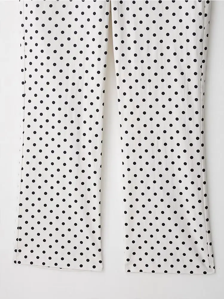 NLZGMSJ pantalon femme à pois pantalon de bureau pour femme Baggy avec pantalon femme décontracté Streetwear pantalon femme