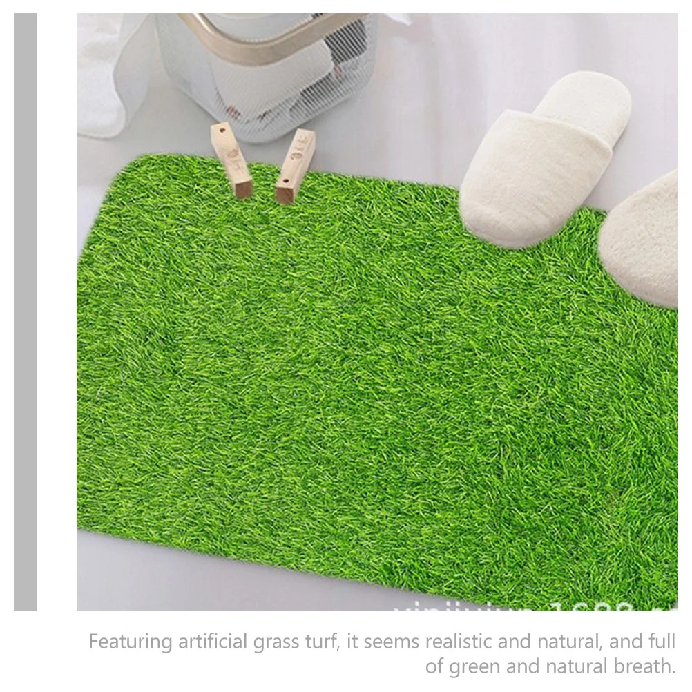 Fake Grass Welcome Mats for Front Door Outdoor Floor Rug Lawn Rubber Artificial Outdoors