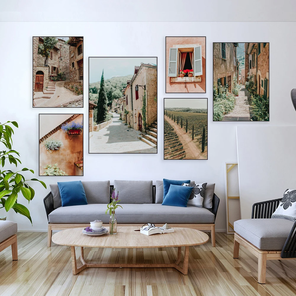 Tuscany Italian countryside print, Italian landscape print, Italian canvas art, Tuscan farmhouse decor poster, home decor