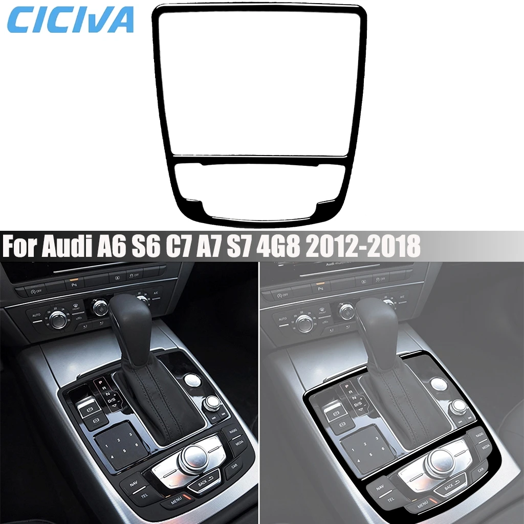 

Piano Black Car Accessories Gear Shift Panel Modified Interior Trim Cover Soft Sticker For Audi A6 S6 C7 A7 S7 4G8 2012-2018
