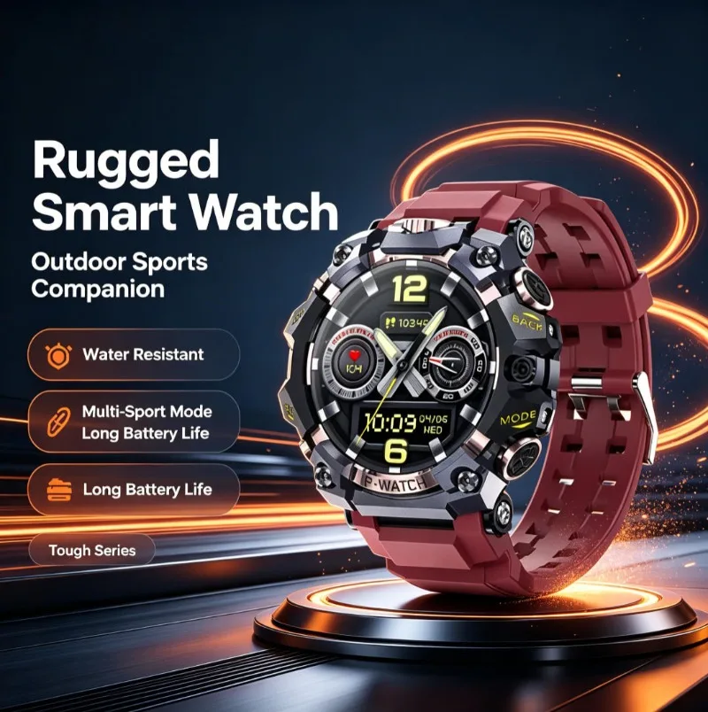 2026 Q668 4G Standalone SIM Rugged Sports Smart Watch | Waterproof, Heart Rate & Step Tracker with Call