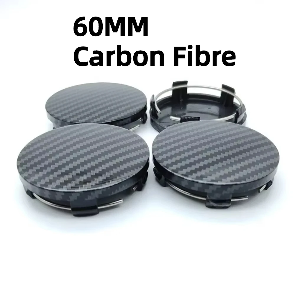4 stücke ABS 60mm Carbon Faser Auto Rad Center Caps Auto Styling Auto Zubehör für VW Golf BMW DS Felge radkappen Hub Abdeckung R60 Abzeichen